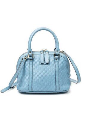 Gucci Mini Dome Tote Light Blue Micro Guccissima Leather